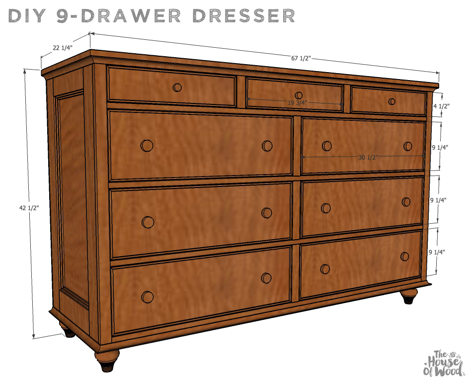 9Drawer Dresser Plans