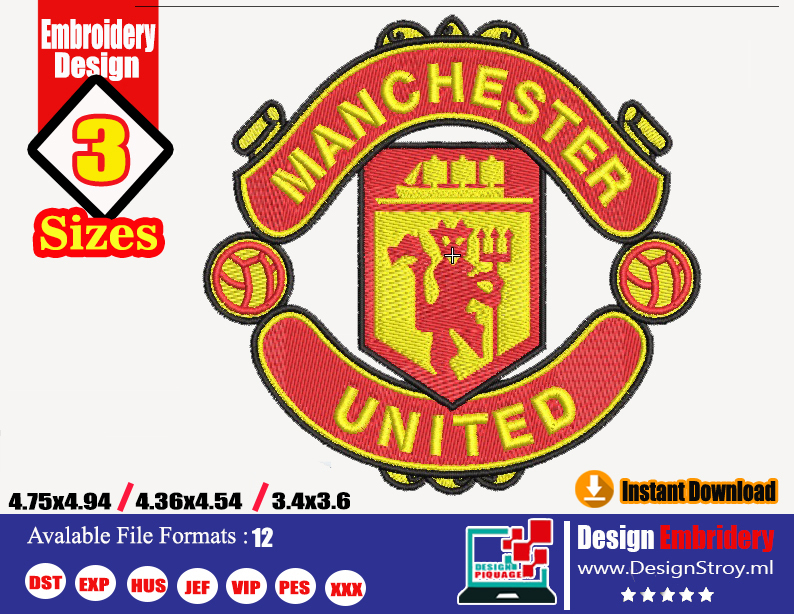 Manchester United Embroidery Design Download
