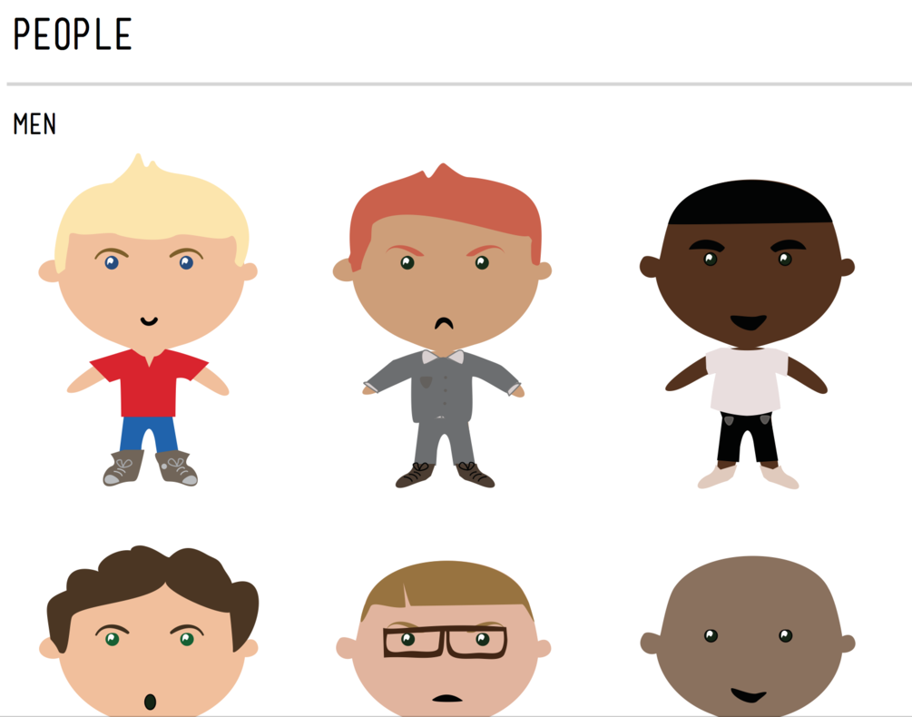 Completely Customisable People Omnigraffle Stencil