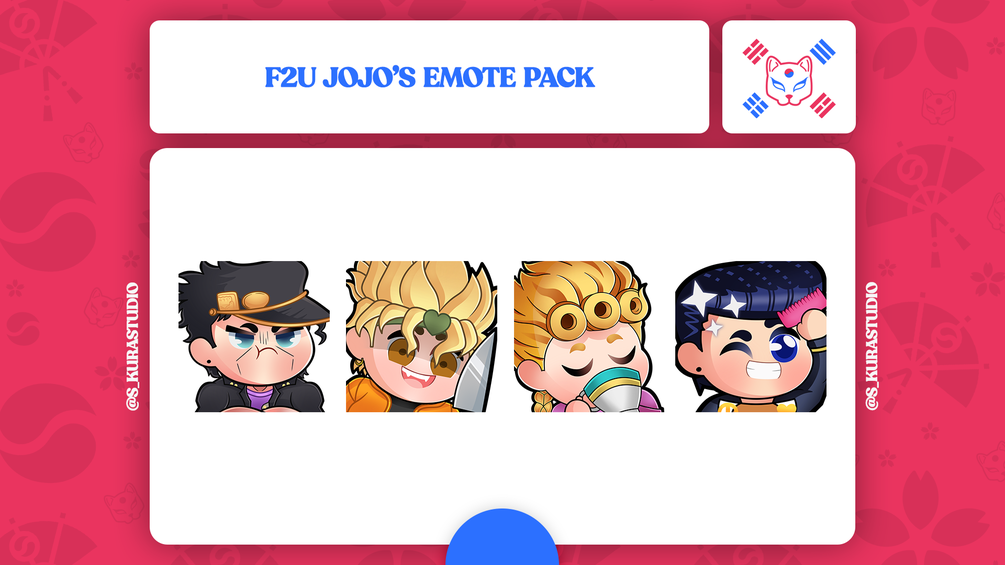 F2U Jojo's Bizarre Adventure Emotes for Twitch & Discord