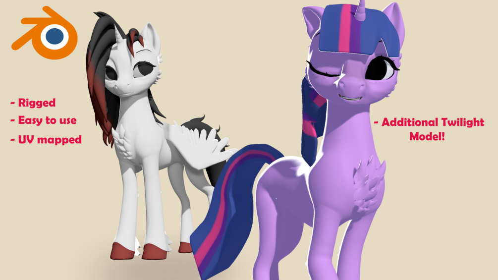Mlp pony rigged blender base