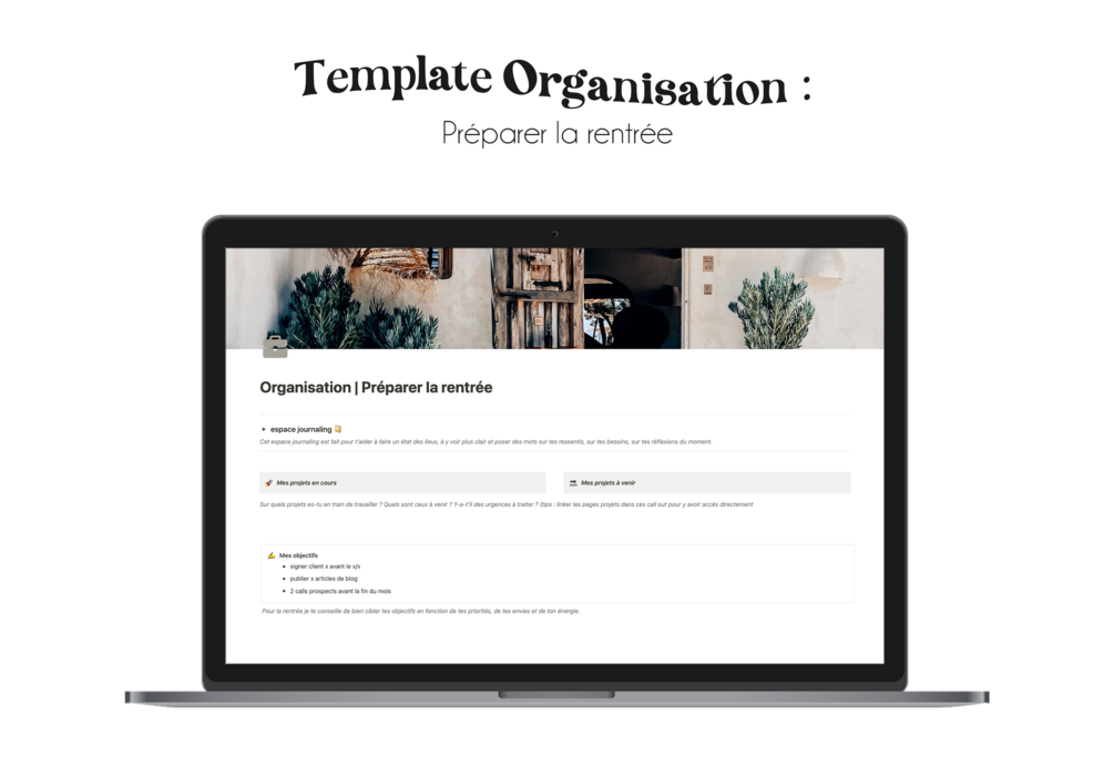 Template Organisation Préparer la rentrée