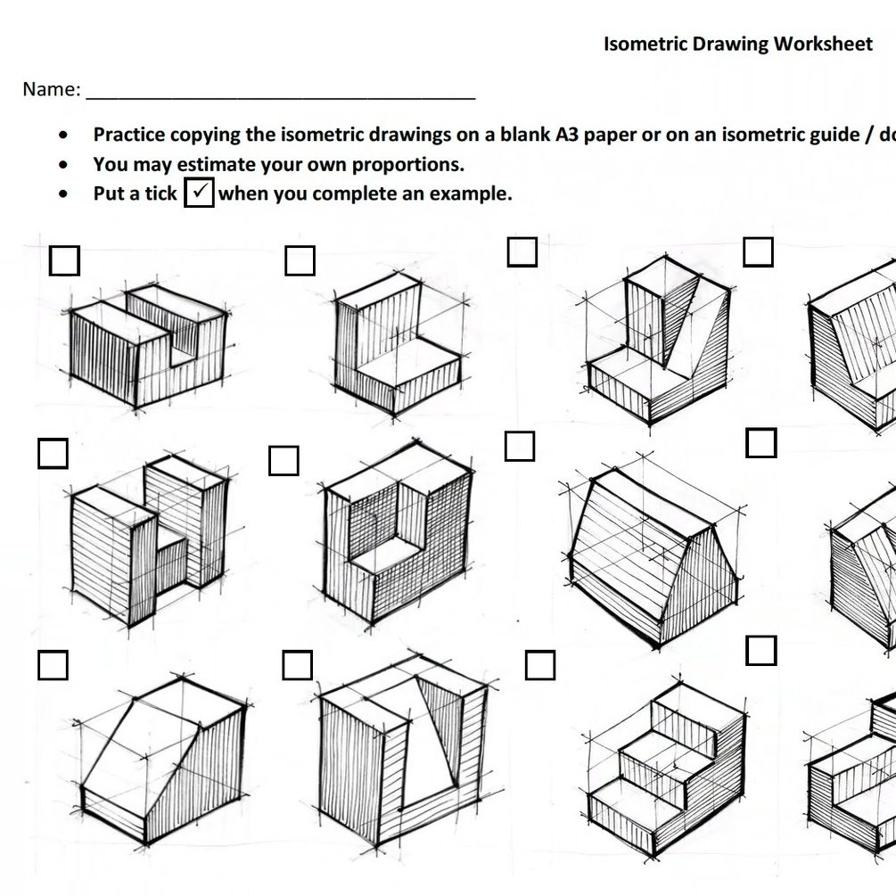 Isometric Basics Drawing Worksheet