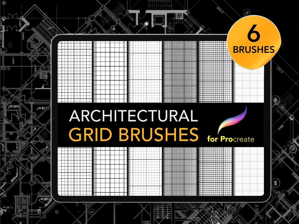 6 Essential Grid Brushes for Procreate Basic Architectural Gridlines