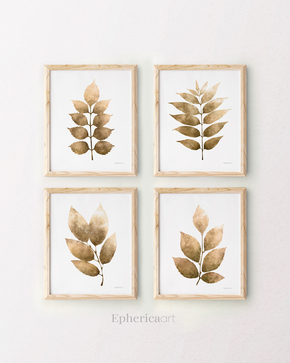 Wall Decor Set 4 Art Prints, Botanical Art Download, Set of 4 Wall Art