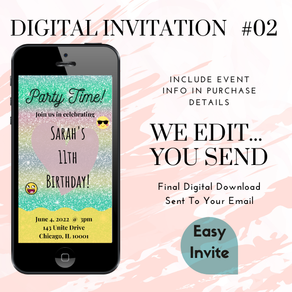 Digital Invitation EInvite Digital Phone Invitation Text Message
