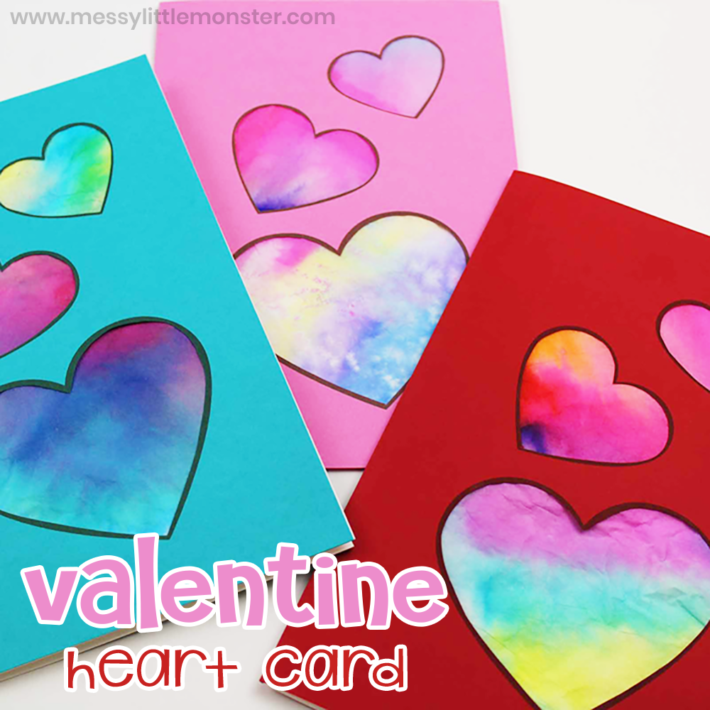 Valentine Heart Card - A fun heart craft for preschoolers - Messy Little  Monster