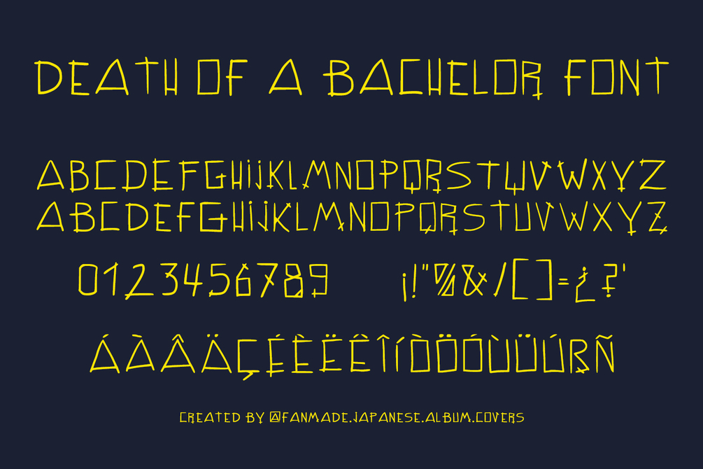 DEATH OF A BACHELOR FONT