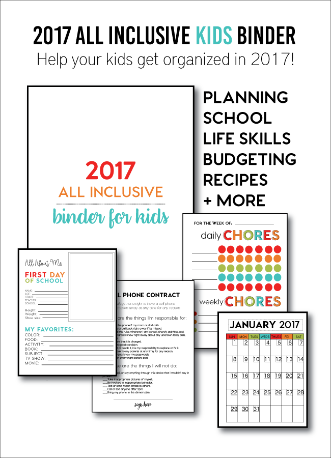 2017 All Inclusive KIDS Binder