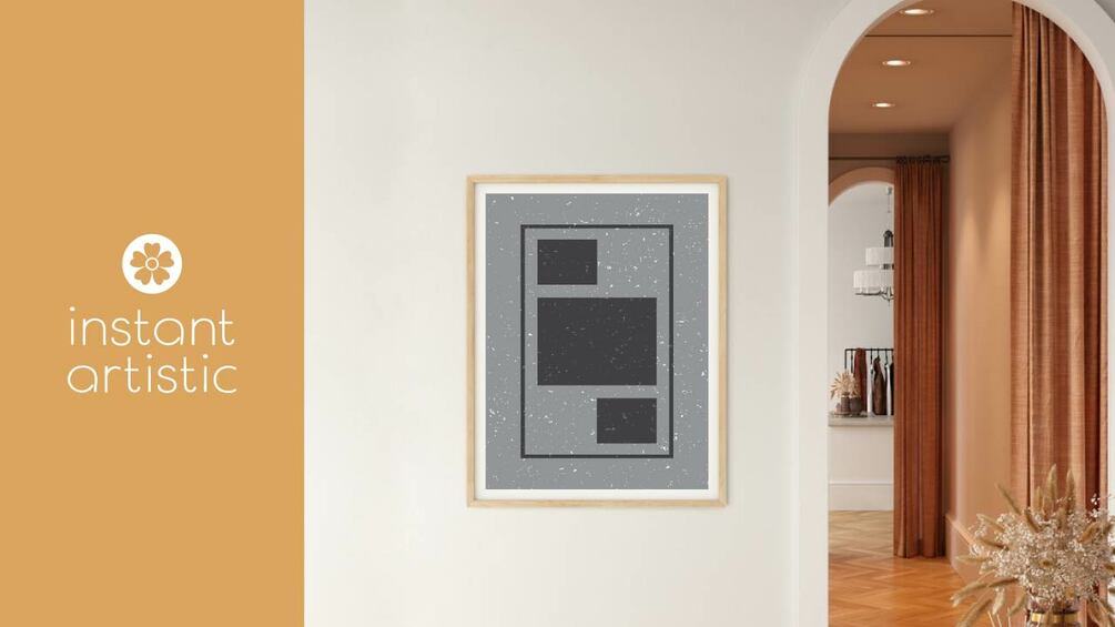 Grey Shapes Art Print