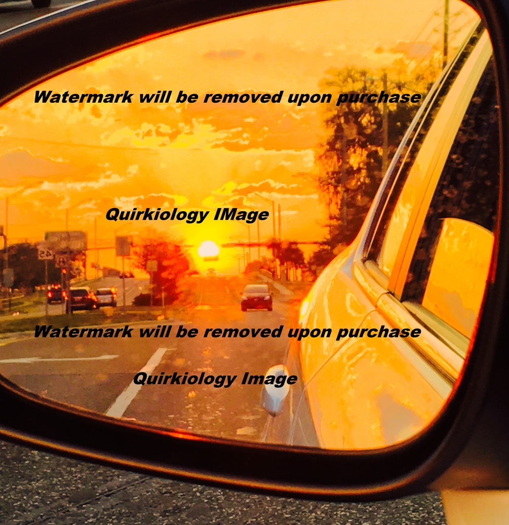 Sunset In Car Mirror