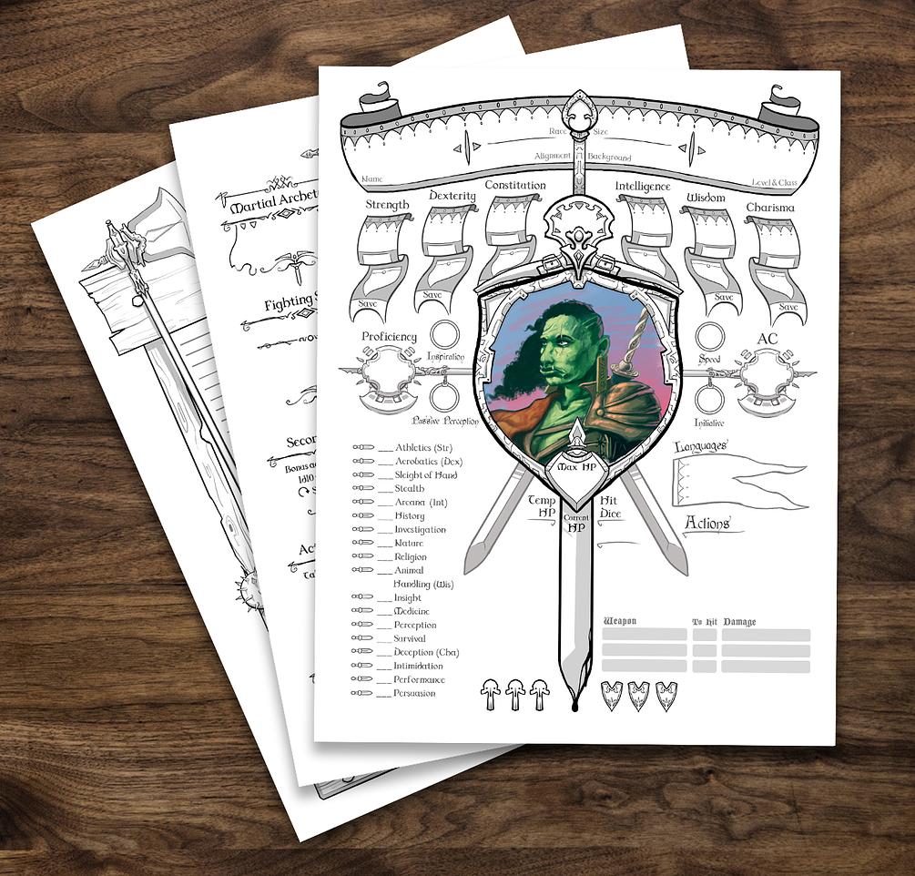 Fighter Character Sheet 5e