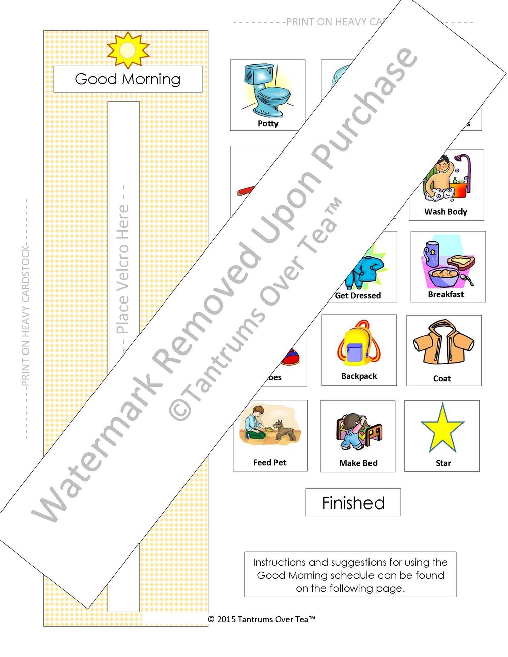 Good Morning Routine Visual Schedule