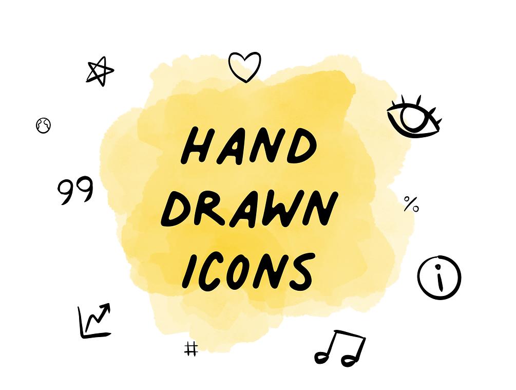 Hand-drawn icon set