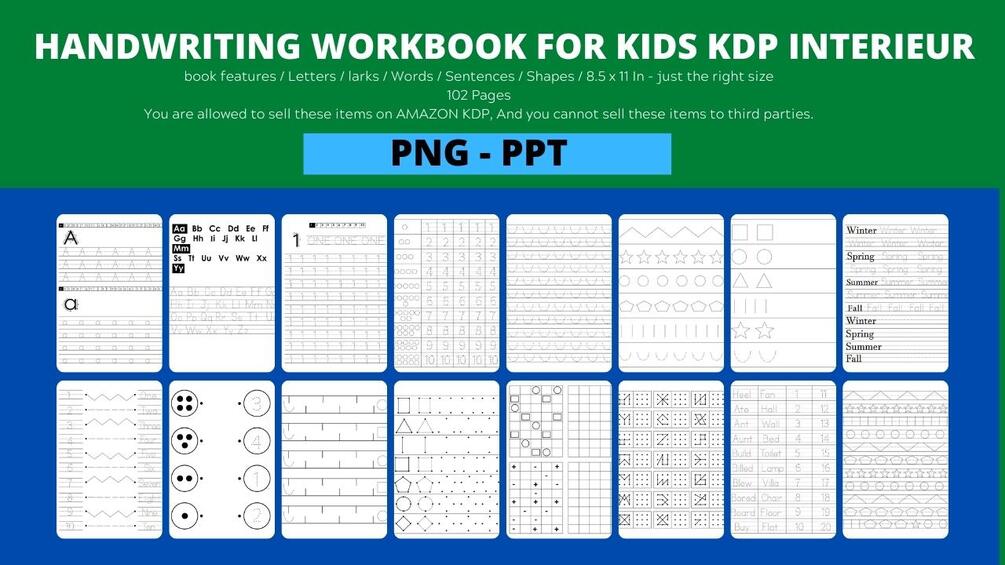 Handwriting workbook for kids kdp interieur