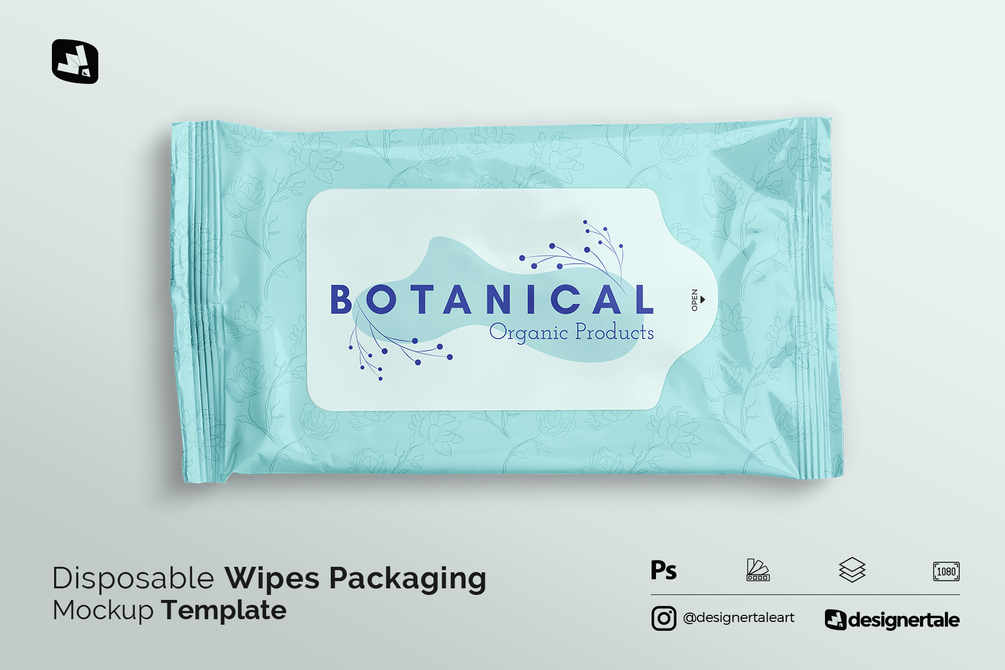 Disposable Wipes Packaging Mockup