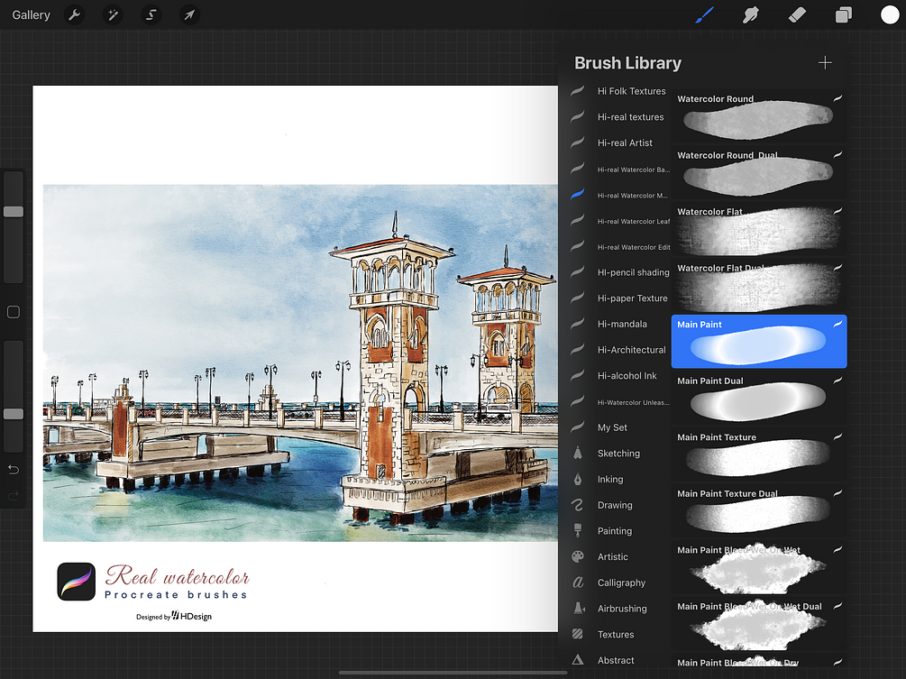 procreate real watercolor brushes