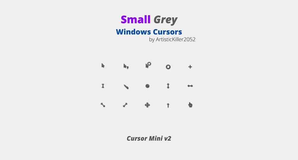 Small v2 gray mini cursor windows 11 10 7