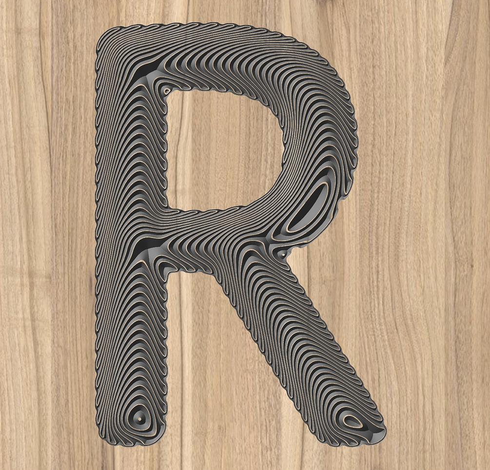 Download R Letter Vector 3d Floating Wave Effect