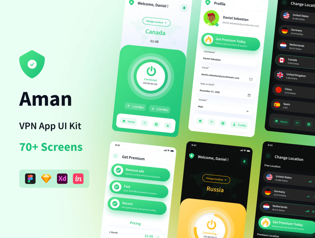 Aman  VPN App UI Kit