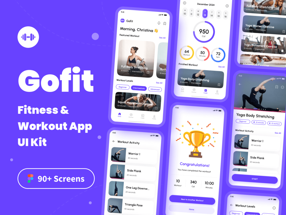 Gofit Fitness & Workout App UI Kit