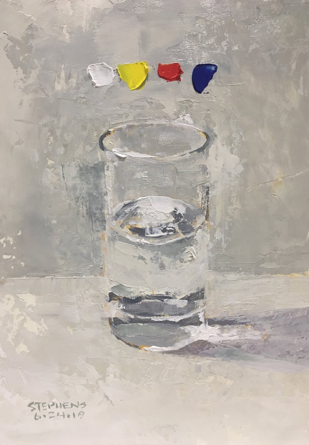 Mini Oil Painting Process Painting a Glass of Water