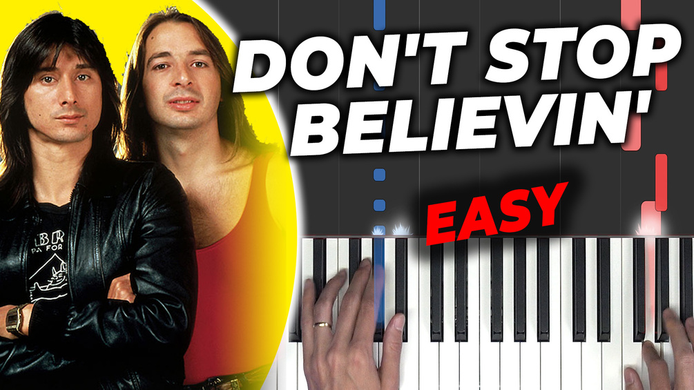 Journey - Don't Stop Believin' (Beginner Piano Tutorial)