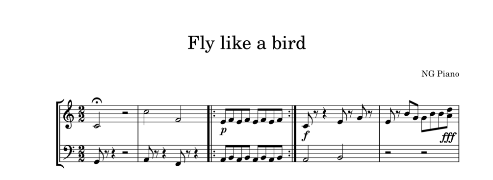 Fly like a bird (Piano Sheet)