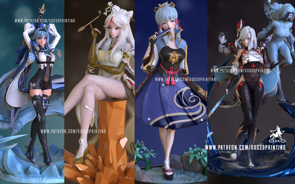 Genshin impact collection pack 02 3d print stl model sfw and nsfw