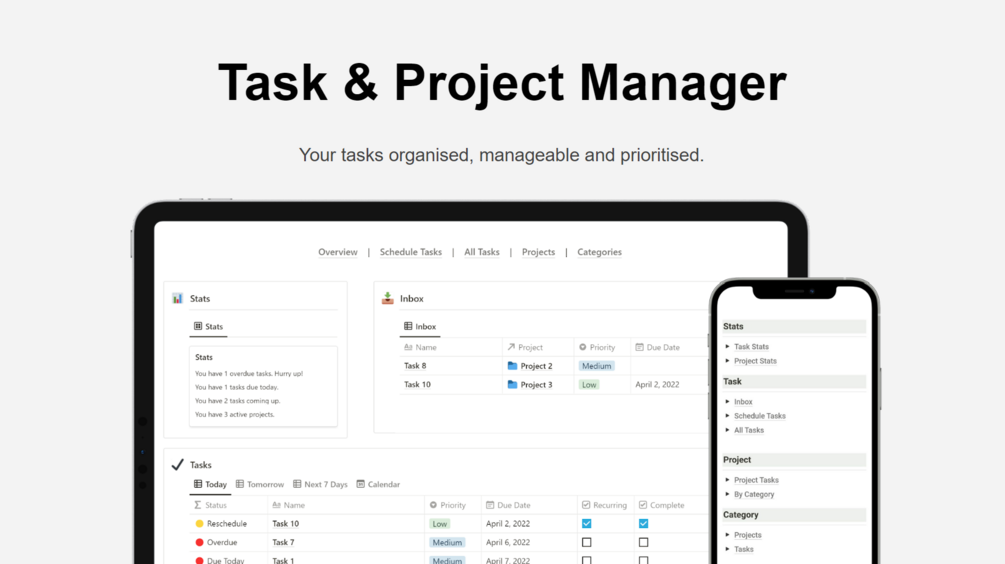 Task Project Manager Notion Template