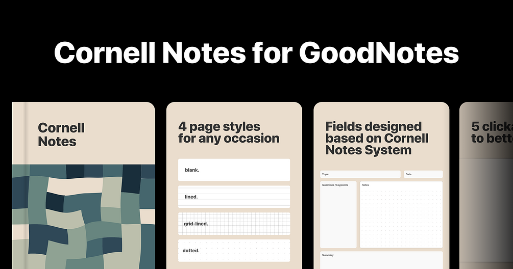 GoodNotes Cornell Notes templates [FREE]