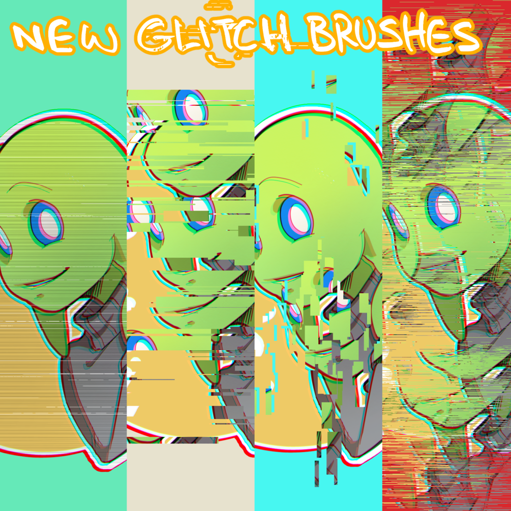 Glitch Stamps n Brushes (Clip Studio Paint)