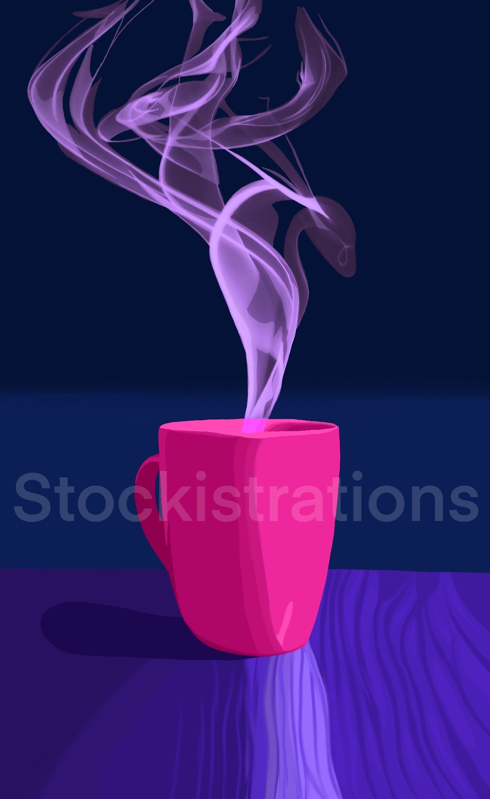 Steaming Coffee Mug Full Stockistration