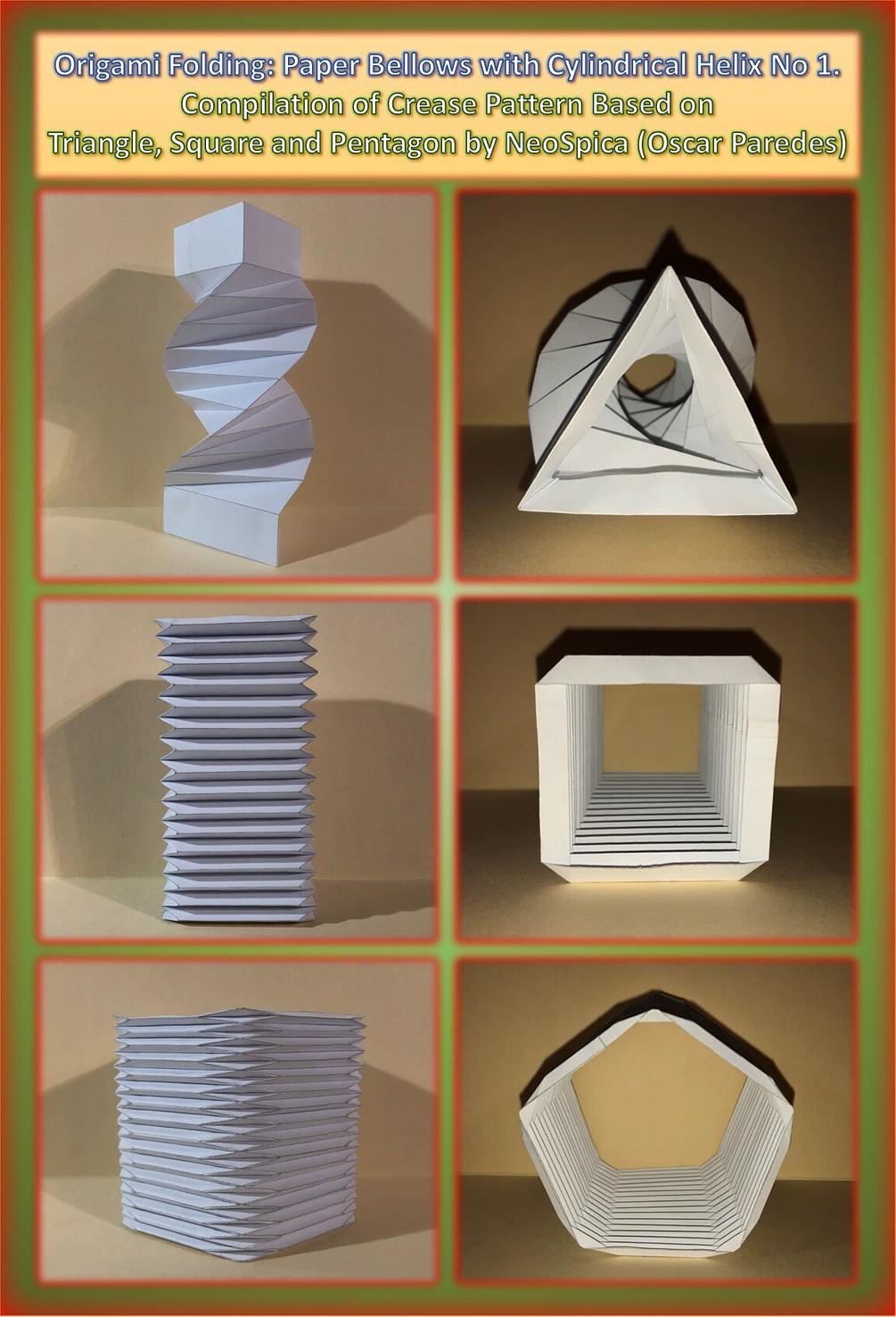 Folding Paper Bellows with Cylindrical Helix