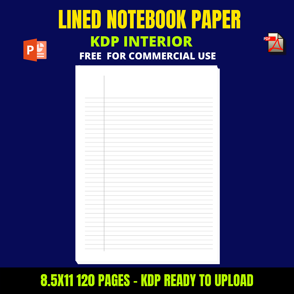 Lined Notebook Paper KDP Interior for Low content Publishing