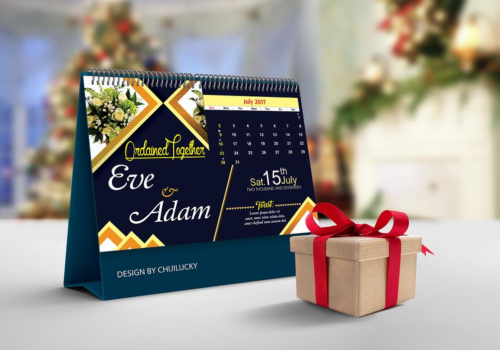 Colorful table calendar design