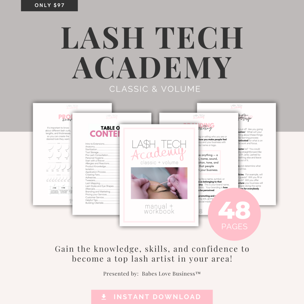 Lash tech academy eyelash extensions training manual