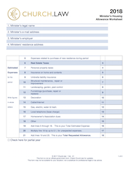 Church.law Housing Allowance Worksheet and Tracker