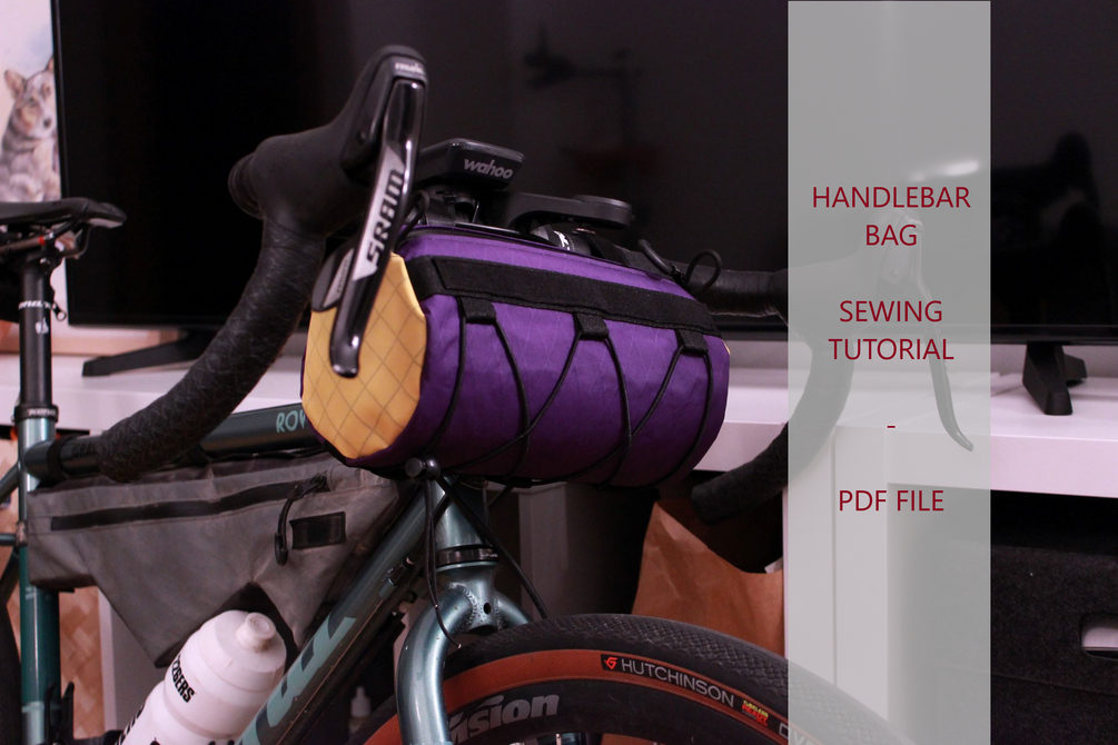 Bike Handlebar bag sewing pattern tutorial PDF Gravel, Bikepacking