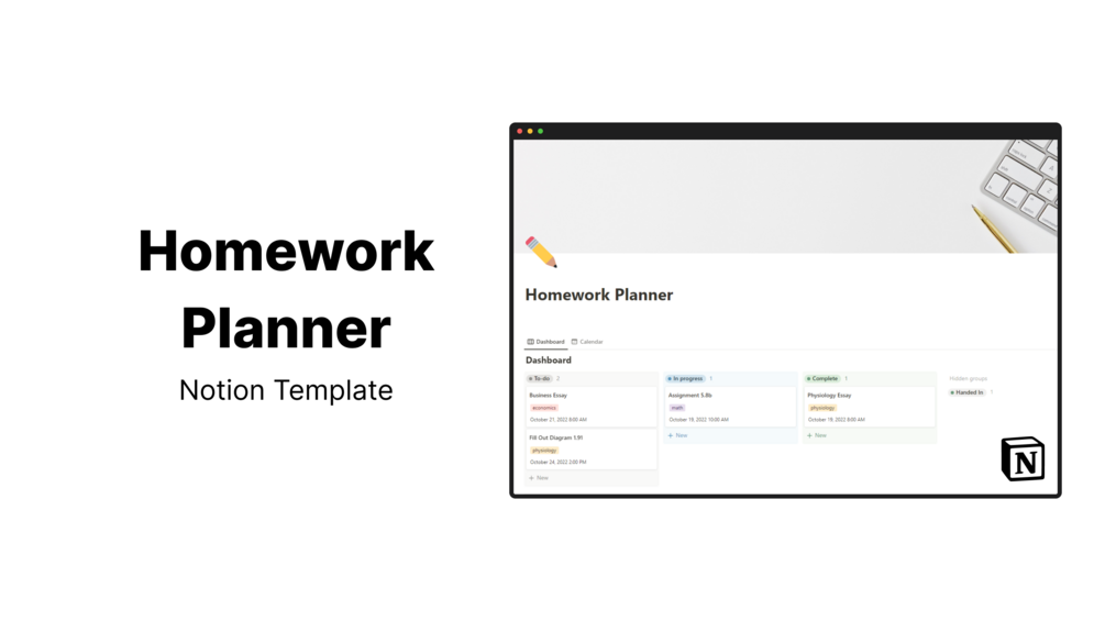 notion homework planner template