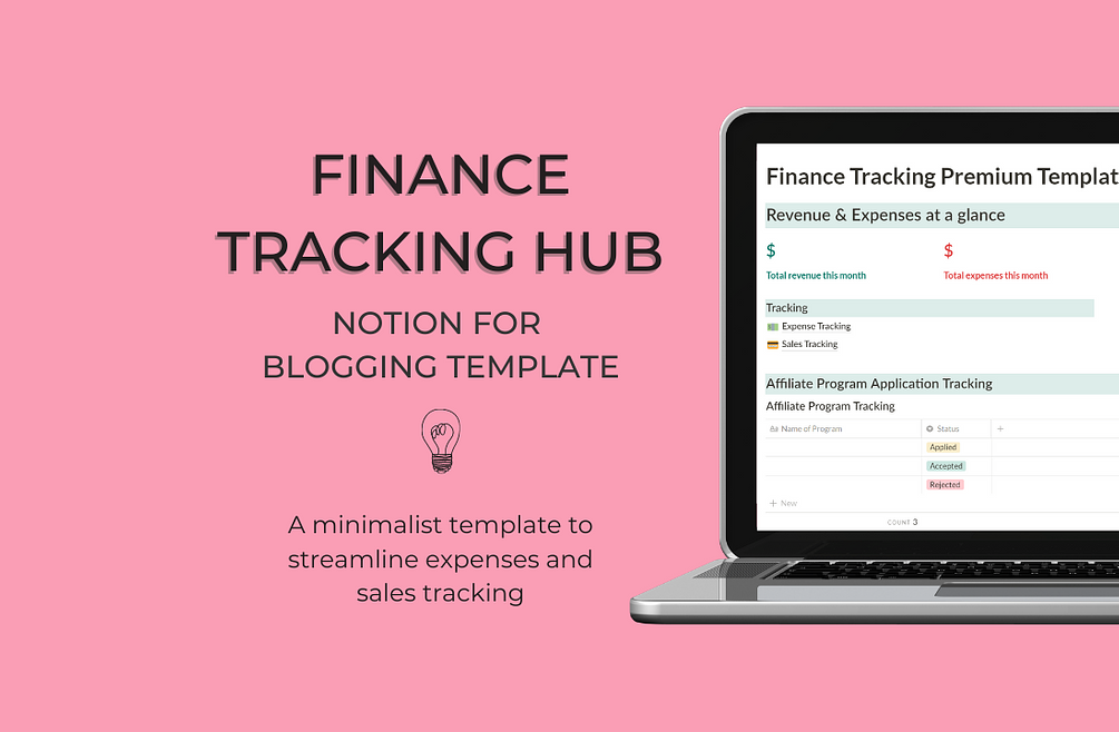 Blog Finance Tracking Templates | Notion for Blogging