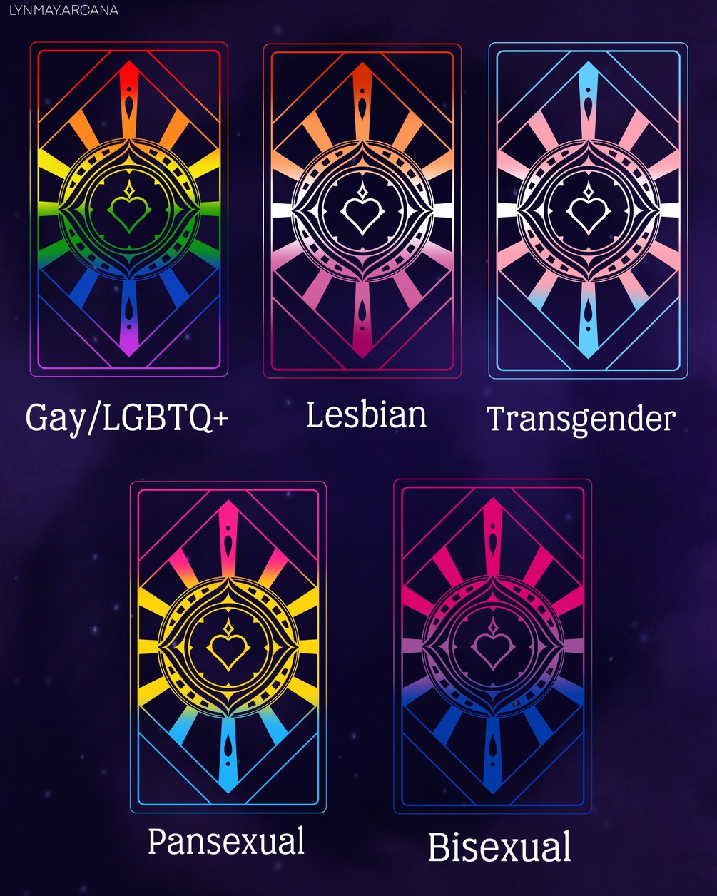The Arcana Game Tarot Deck Outline Pride Flags