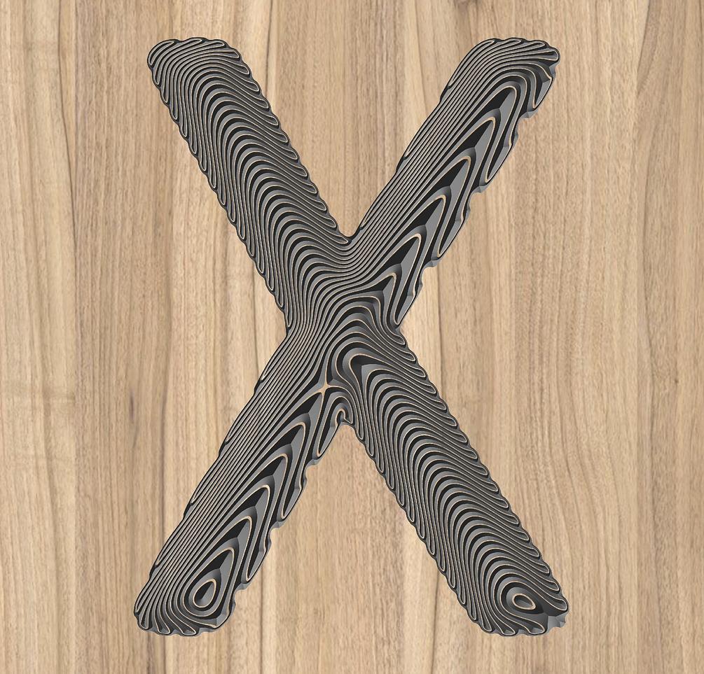 Download X Letter Vector 3d Floating Wave Effect