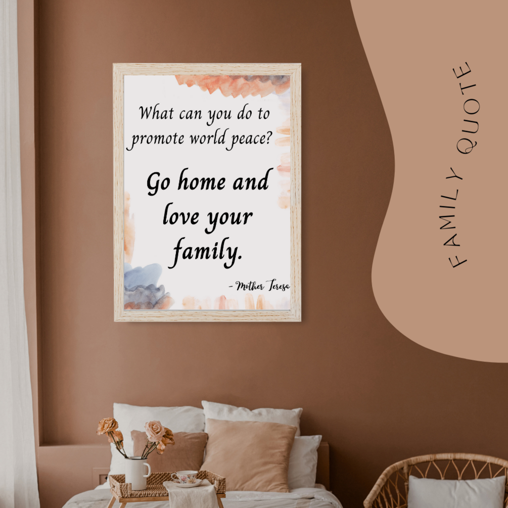 Family quote prints Mother Teresa Quote Wall Art family wall art
