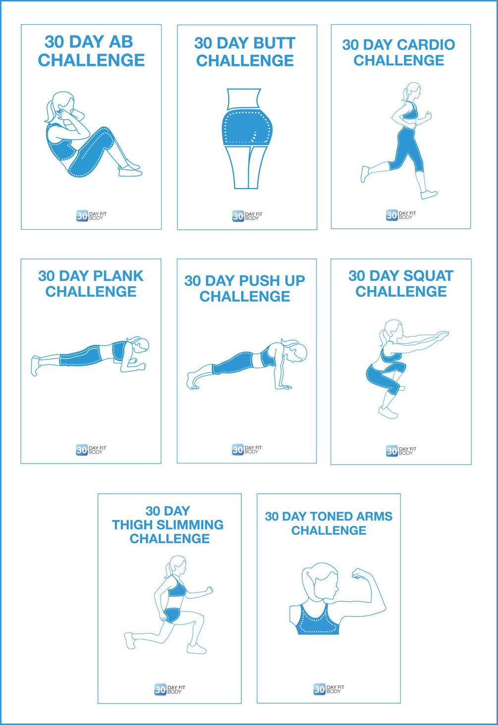 30 Day Fit Challenges (printable PDFs) by 30 Day Fit Body