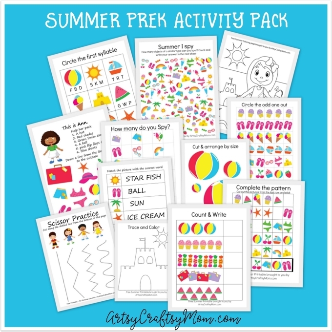 Free Summer Printable Pack for Pre K & Kindergarteners