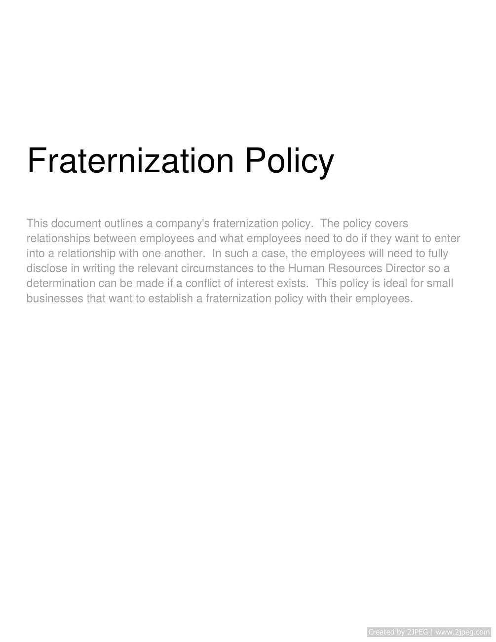 Fraternization Policy