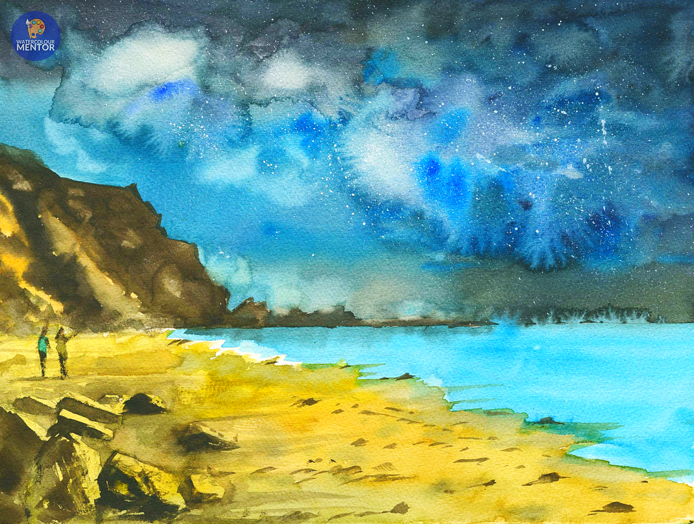 Watercolor Night Landscape Learn to Paint Vibrant Night Scenes!