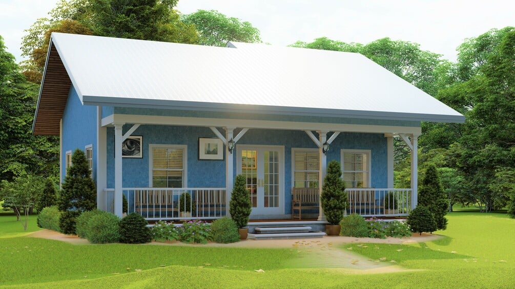 Small granny's House plans 2 bedroom & 1 bath with free CAD file