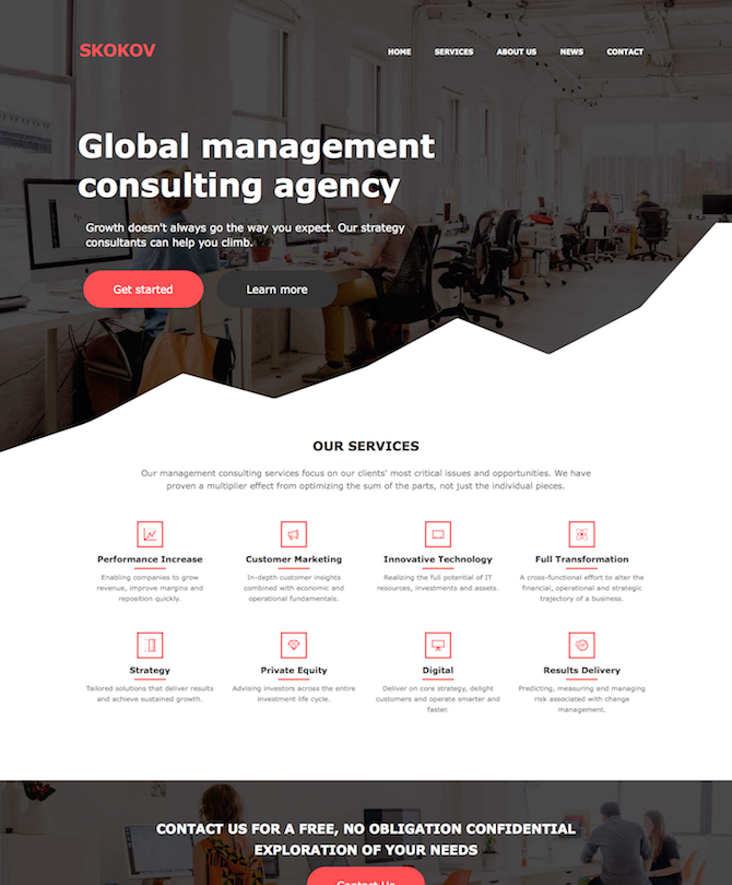 One Page Business HTML & CSS Template